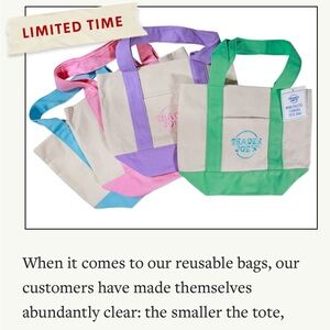 Colorful Tote Bag (pink and blue available)
